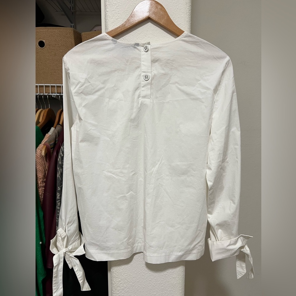 BANANA REPUBLIC Cotton Blend White Top with Bows